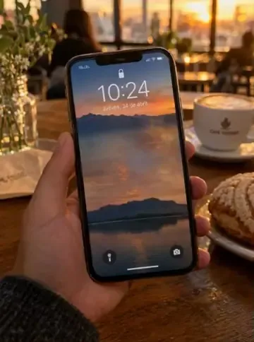 Celular con notificaciones push de negocios de ejemplo: felicitación de cumpleaños, sello pendiente y promoción